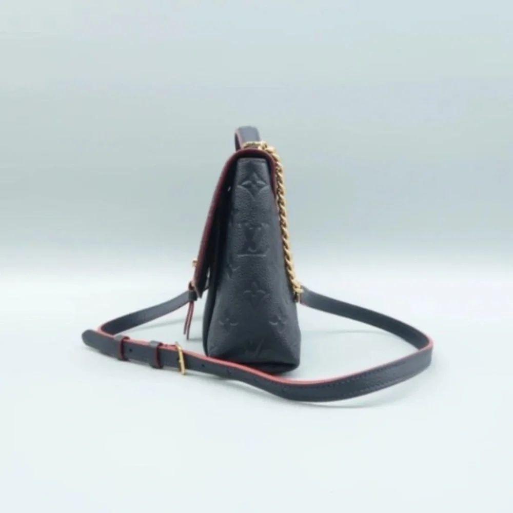 100% Authentic Louis Vuitton Blanche Navy Monogram Empreinte Leather Satchel Bag - Picture 3 of 12